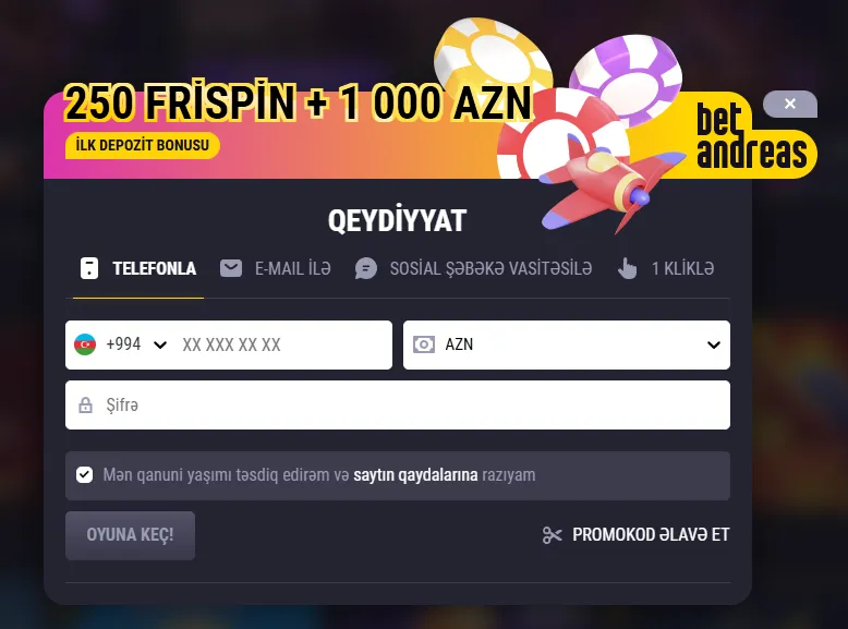 Betandreas Bonus 750 AZN